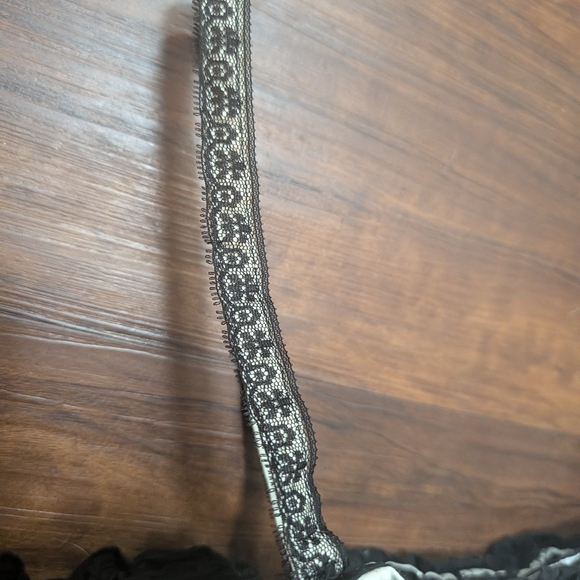 Tripp NYC Vtg ivory cotton Boned corset with black embroidered flower skulls XXL - Picture 5 of 13